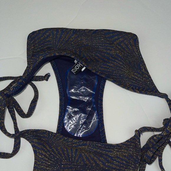 Koral Swim String Bikini Bottoms Blue Gold M - Picture 8 of 11